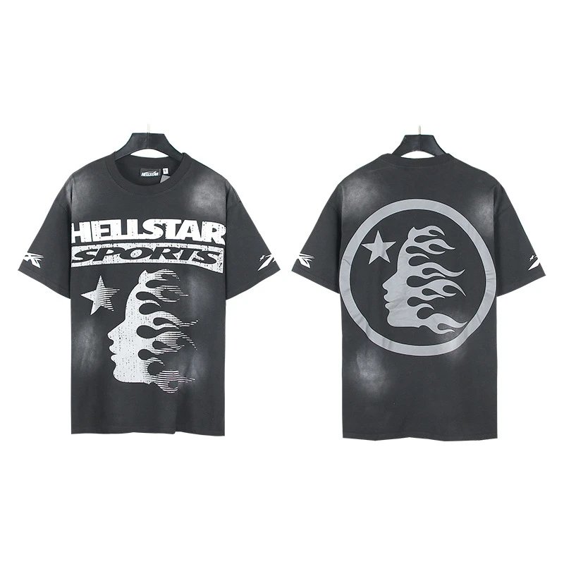 Hellstar Sporty Street Style Black Short Sleeve T-Shirt