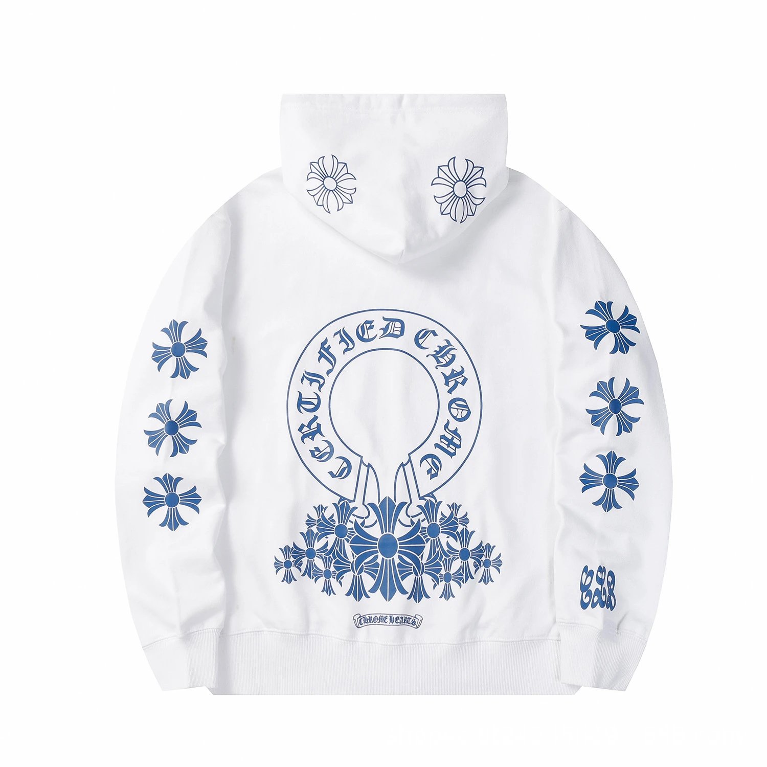 Chrome Hearts Sport Cross graphic hoodie Black Blue Cross for Collection Drops