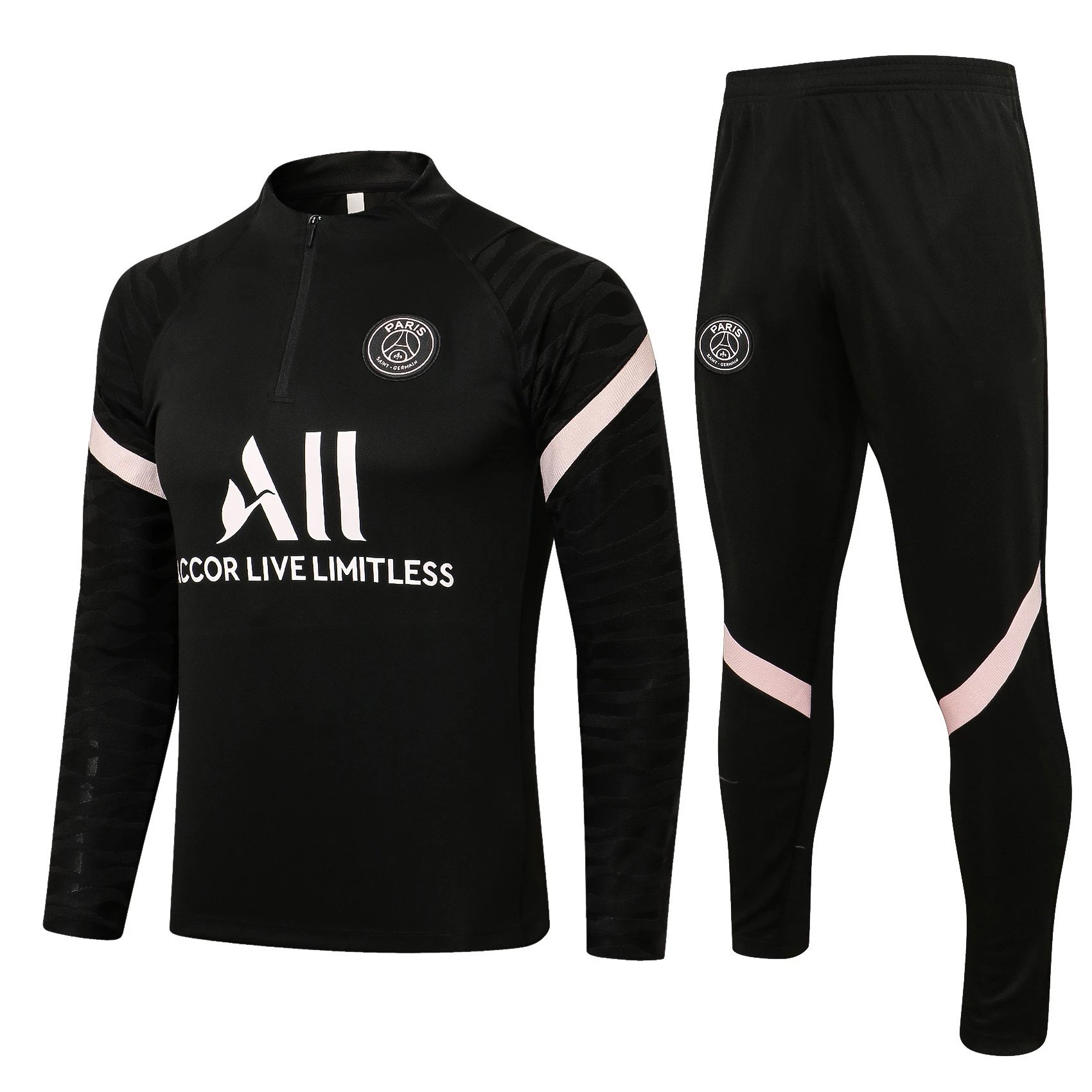 Paris Saint-Germain 2021-22 Black Training Tracksuit Set Everyday Rotation
