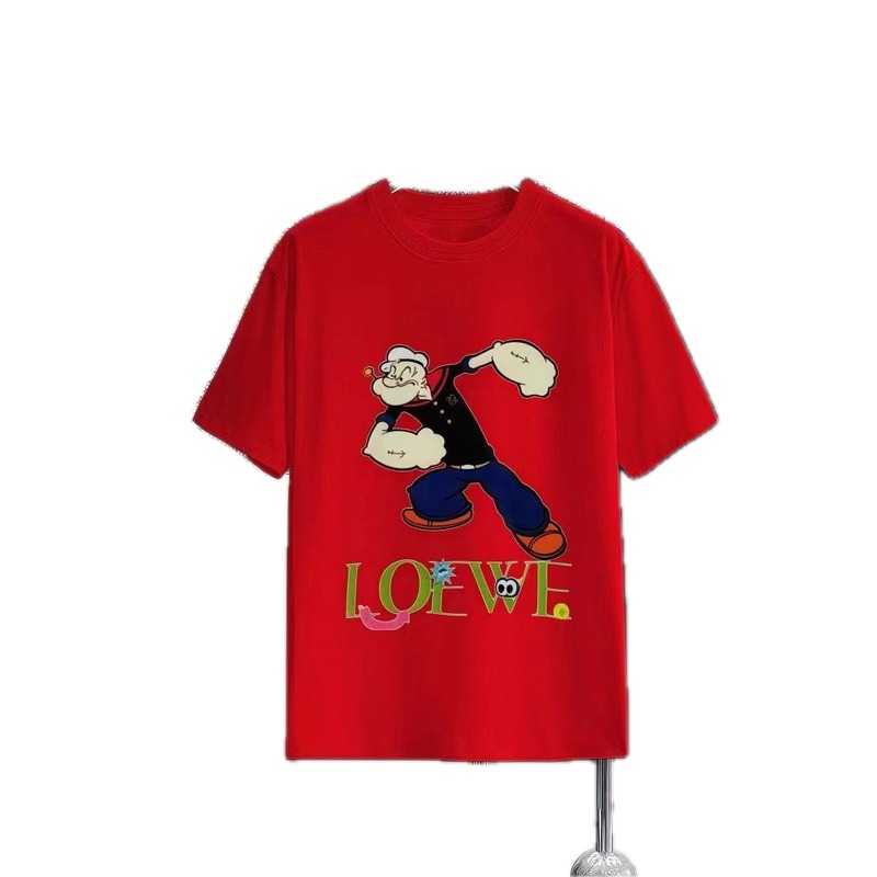 LOEWE x Popeye Co-branded Trendy Red T-Shirt