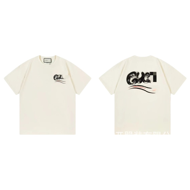 Balenciaga Graffiti Street Style Off-White Short-Sleeve T-Shirt