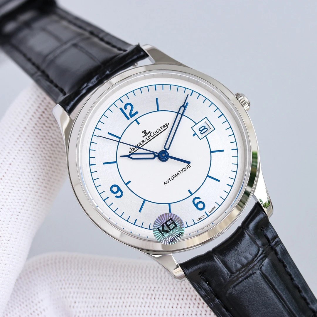 Silver And White Jaeger-LeCoultre Automatic Dress Watch for smart-casual