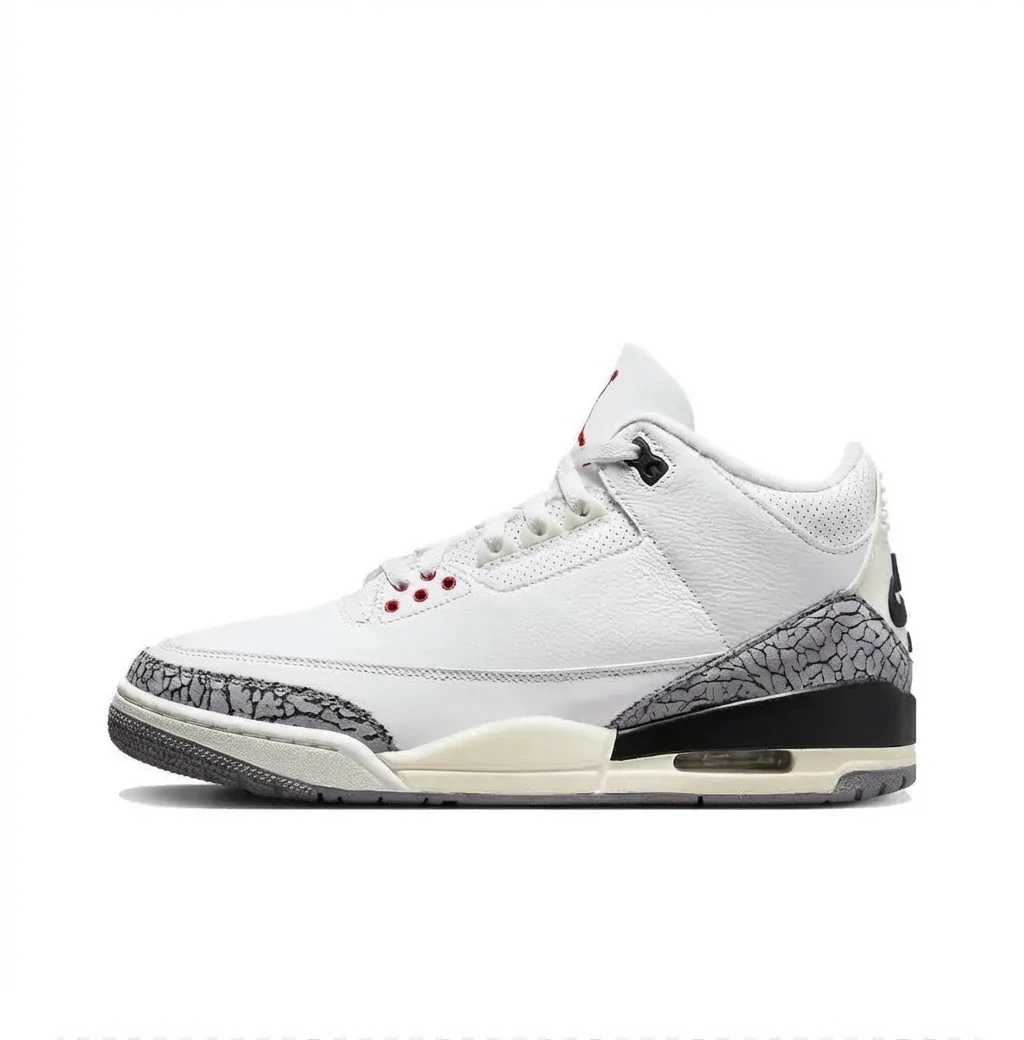 Retro style white shoes of Jordan AJ3