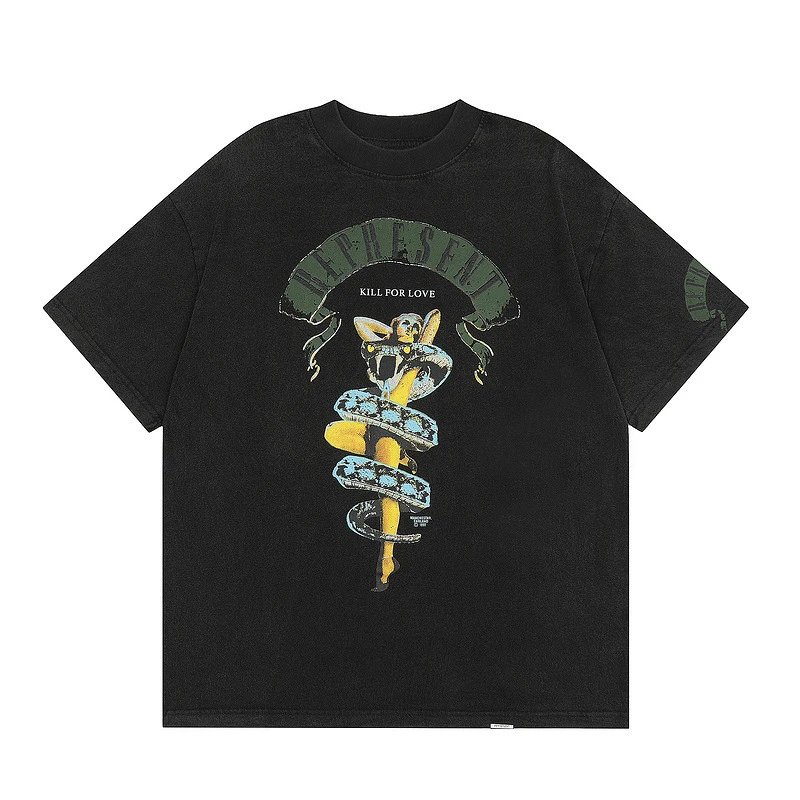 Represent Black Style 833 Owners Club T-Shirt Summer Styling Logo