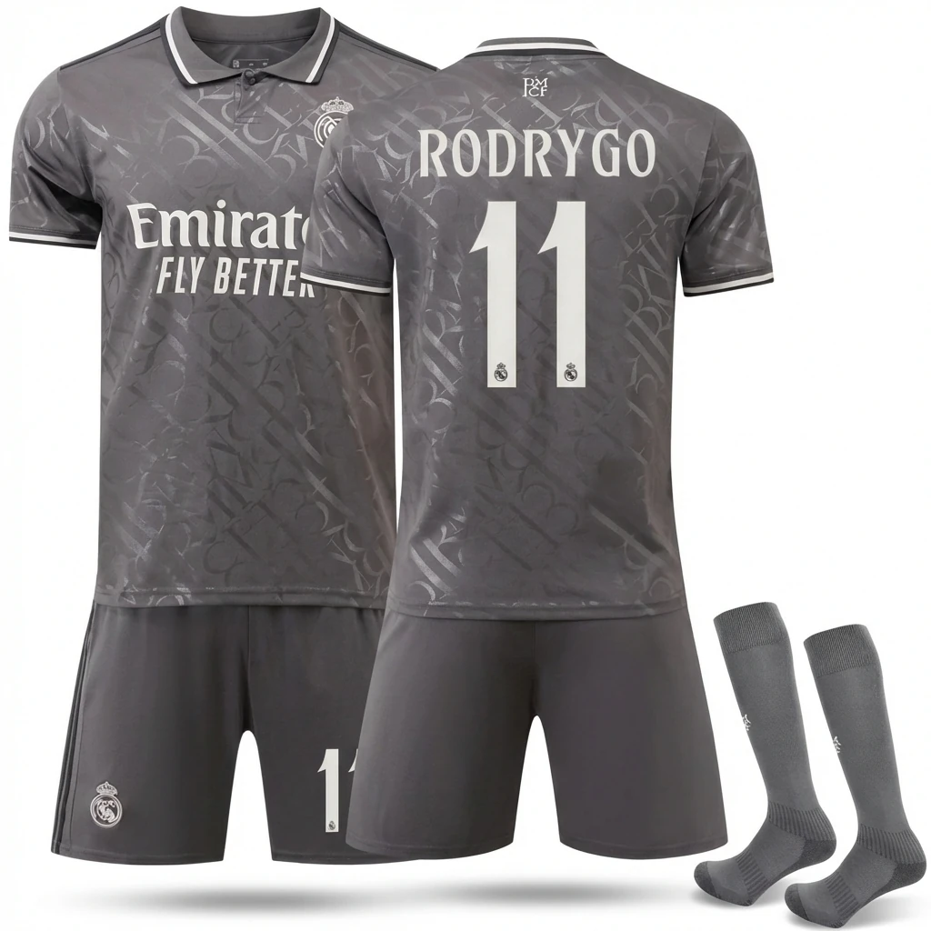 Real Madrid retro-style dark grey jersey