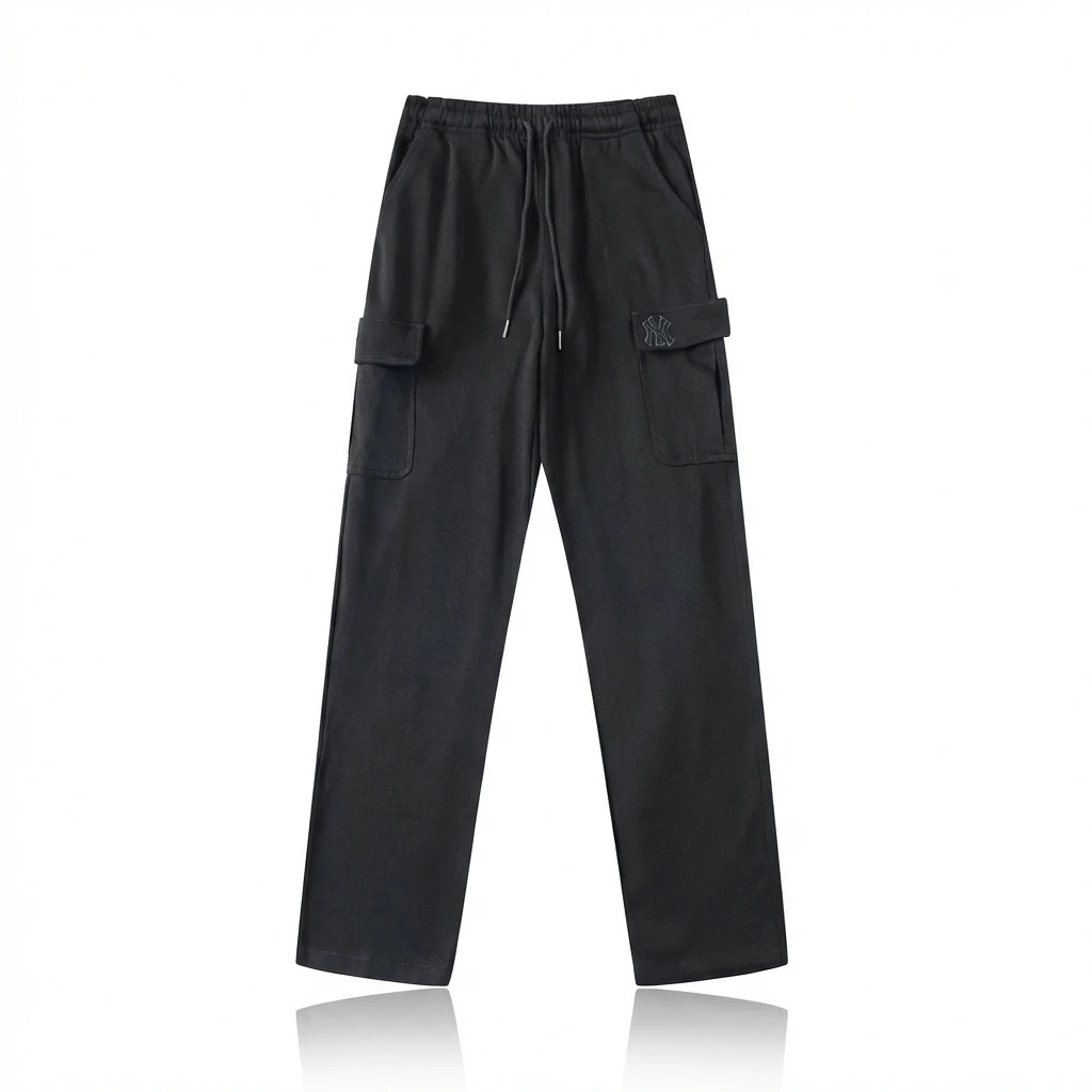 MLB workwear style black long trousers
