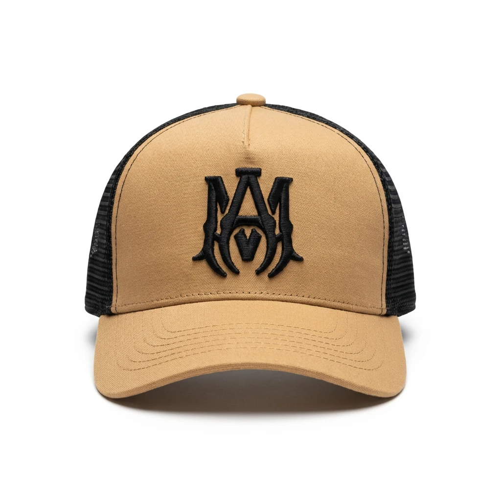 AMIRI Retro Style Brown and Black Patchwork Hat