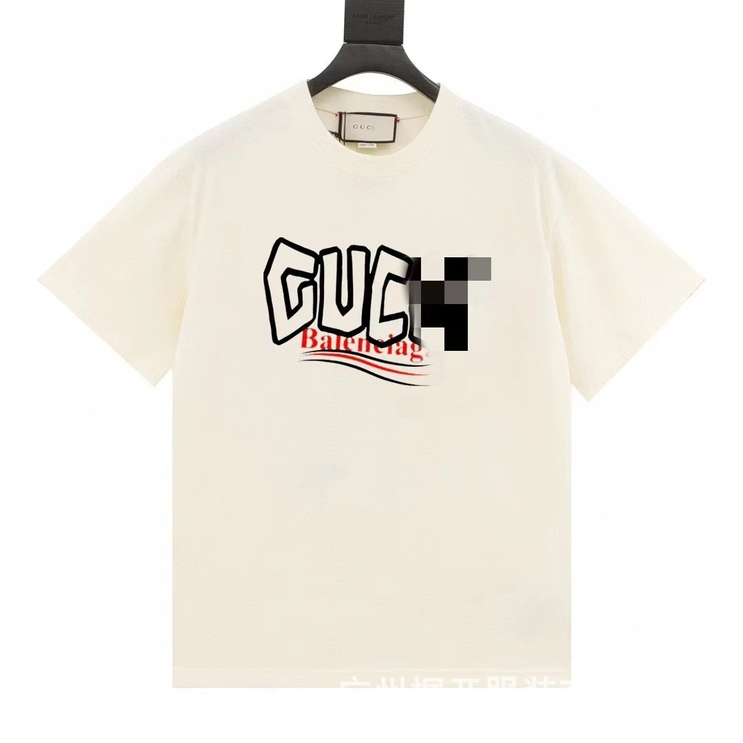 Balenciaga Co-branded Graffiti-style Off-white T-Shirt