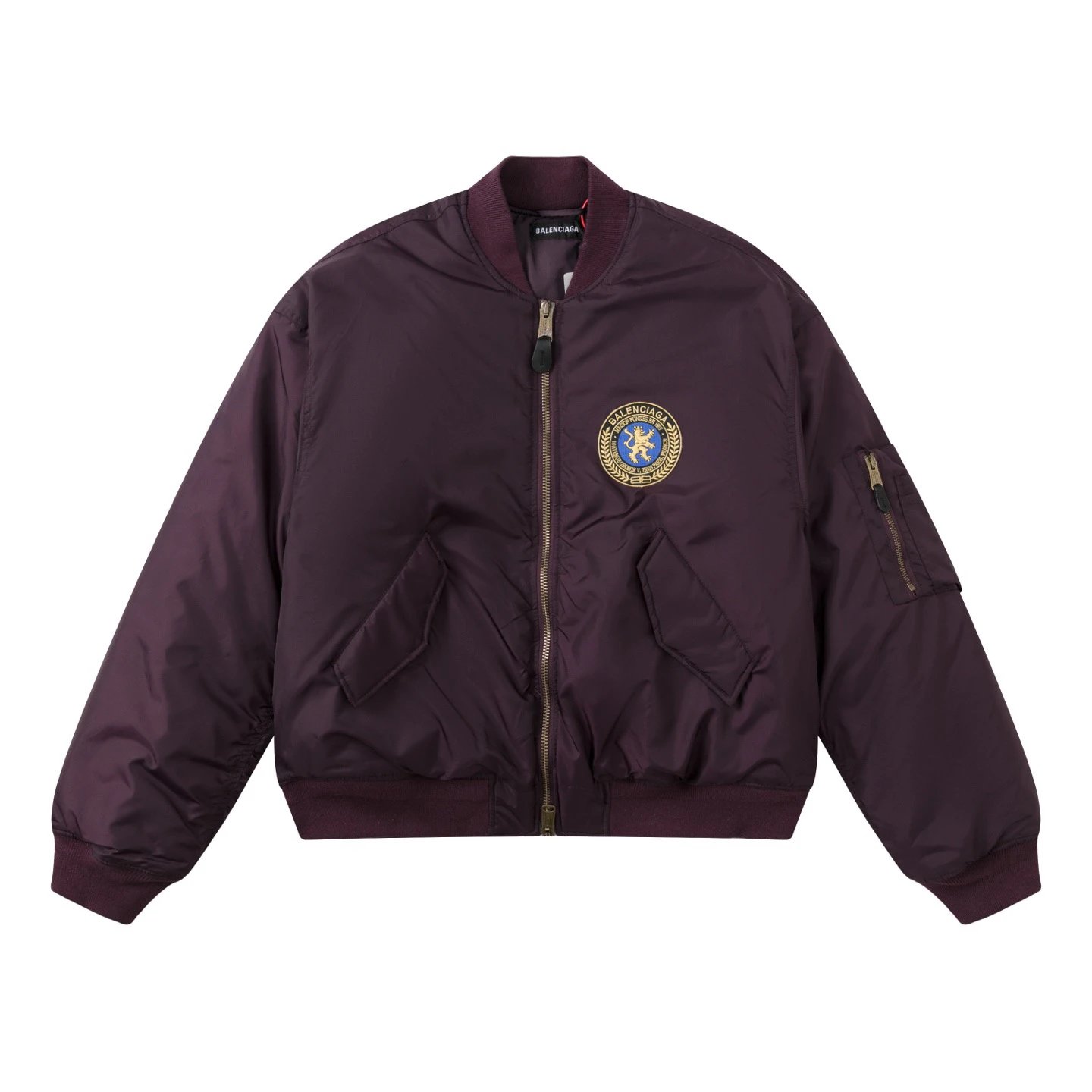 Layering Burgundy C.P. Badge Bomber Jacket