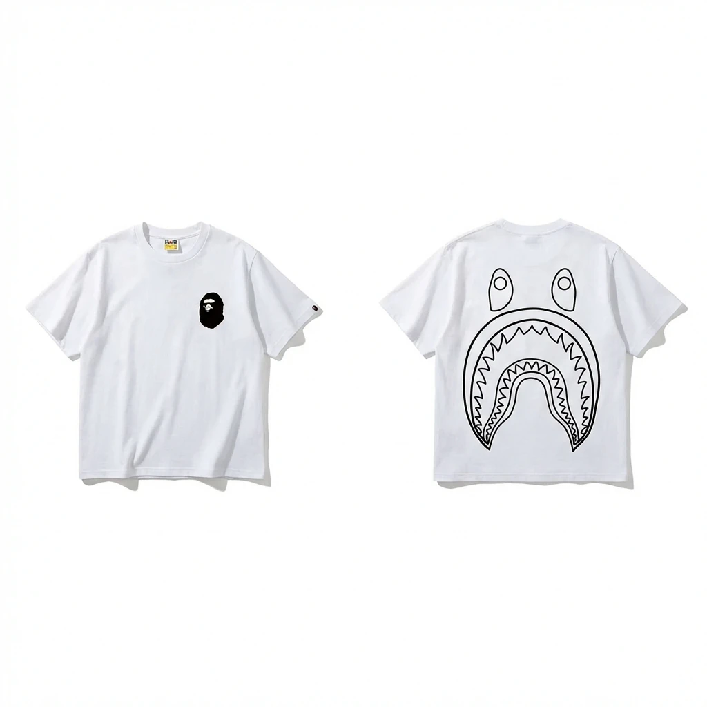 Bape Shark Series Simple White T-shirt