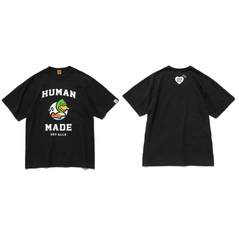 Human Made Summer Heart logo T-shirt Black Green Human with Clean Finish