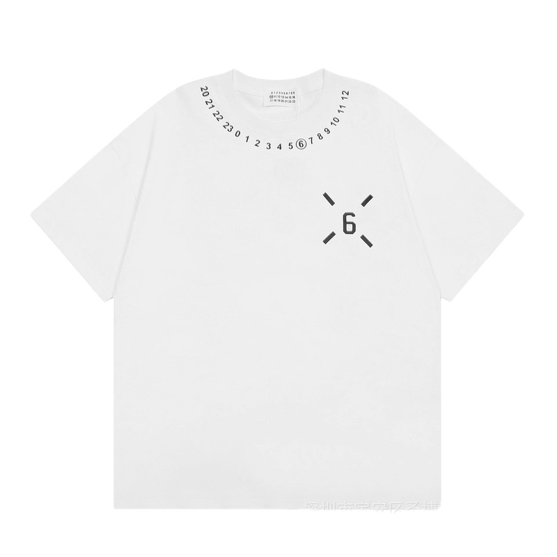 Maison Margiela MM6 streetwear brand casual white short-sleeve T-shirt