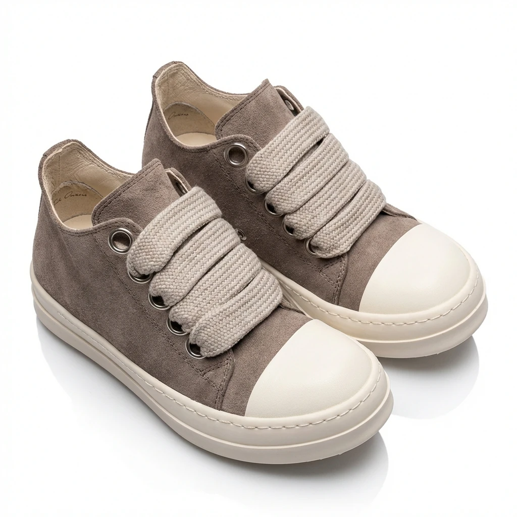 Rick Owens minimalist style grey sports shoes