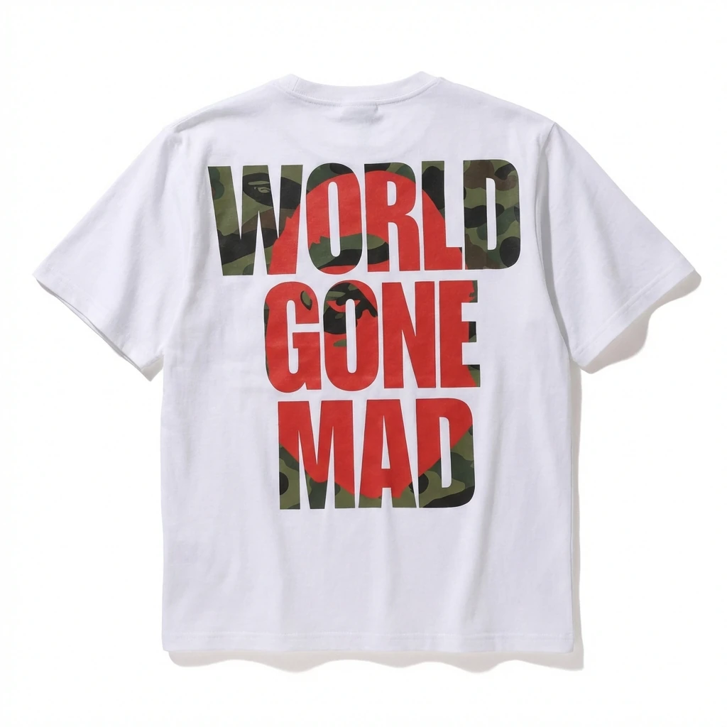 Bape camouflage style white T-shirt