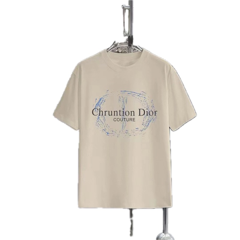 Dior Couture Printed Casual Style Beige T-Shirt