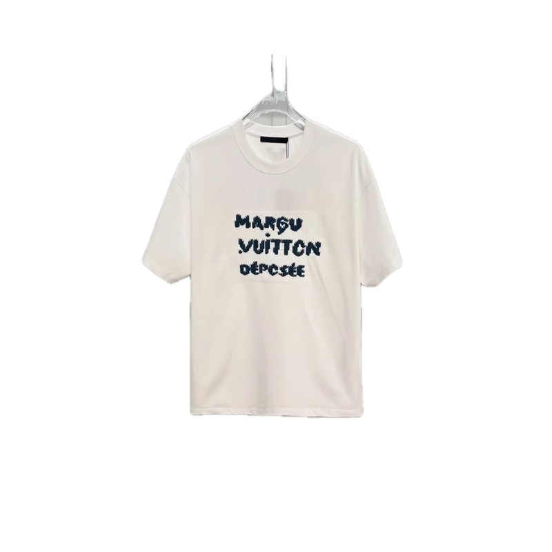 Louis Vuitton Trendy Style Embroidered White T-Shirt