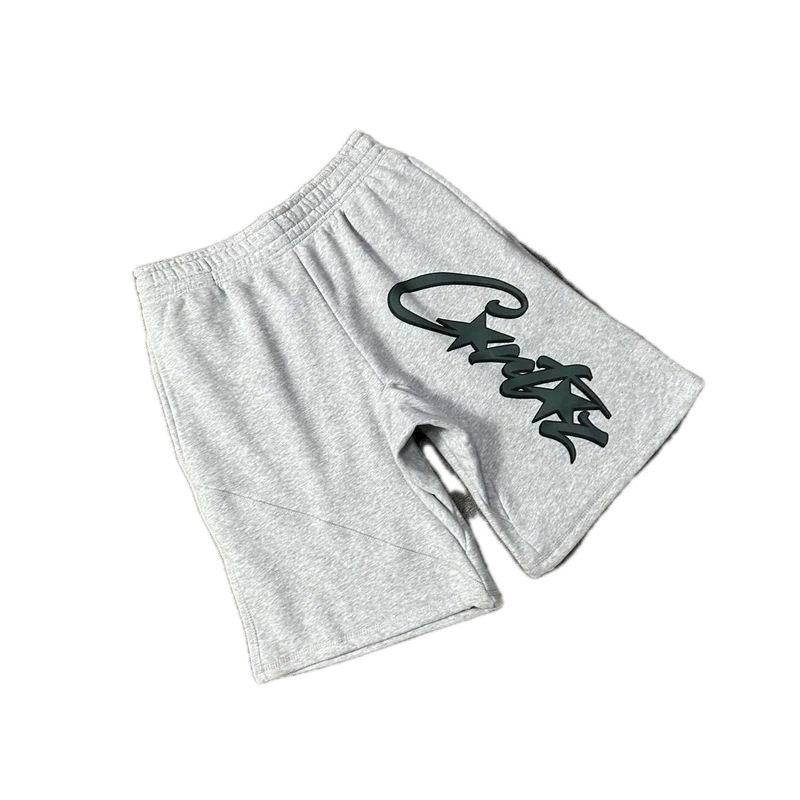 Corteiz letter-style grey shorts