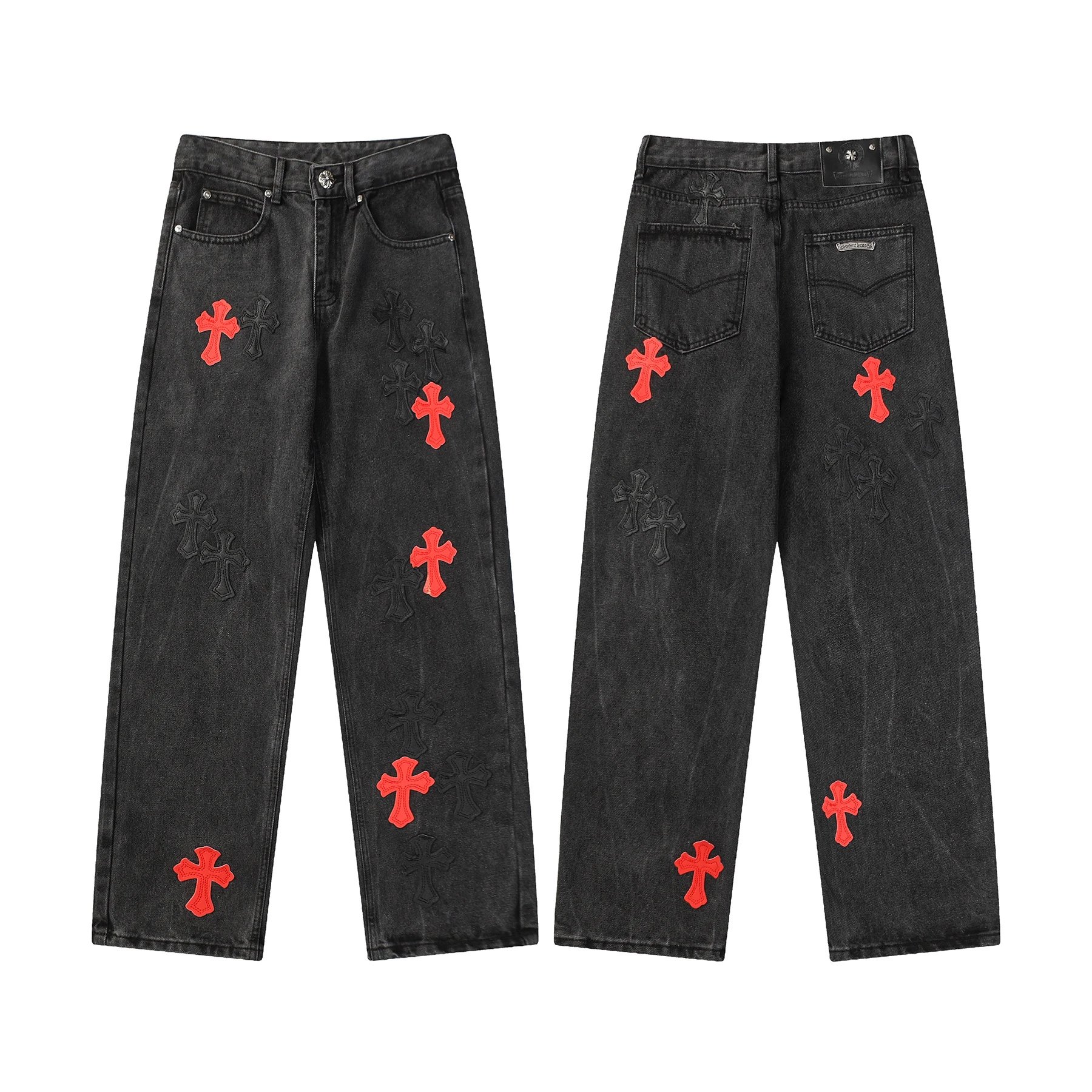 Chrome Hearts Premium Style Graphic jeans Light Denim Jeans for Minimal Outfits