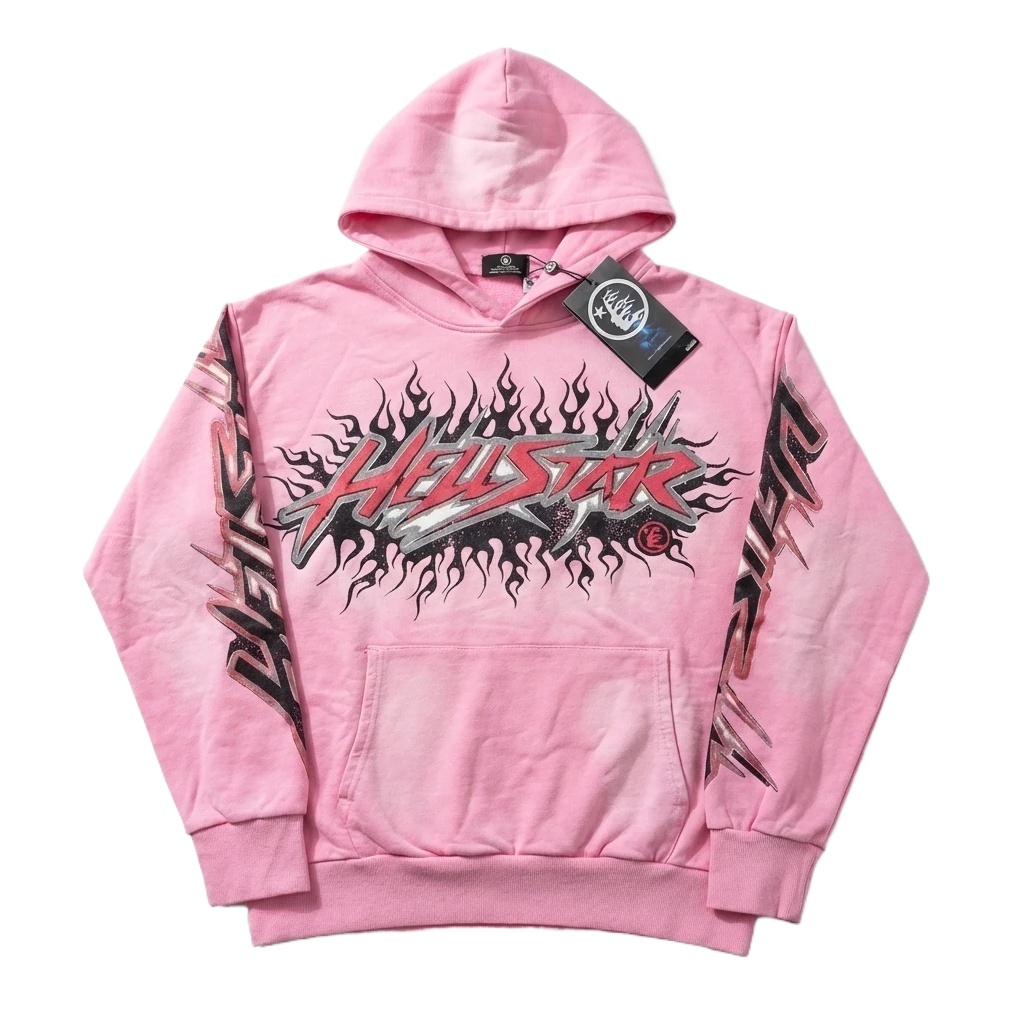 Hellstar Flame Trendy Cool Style Pink Sweatshirt
