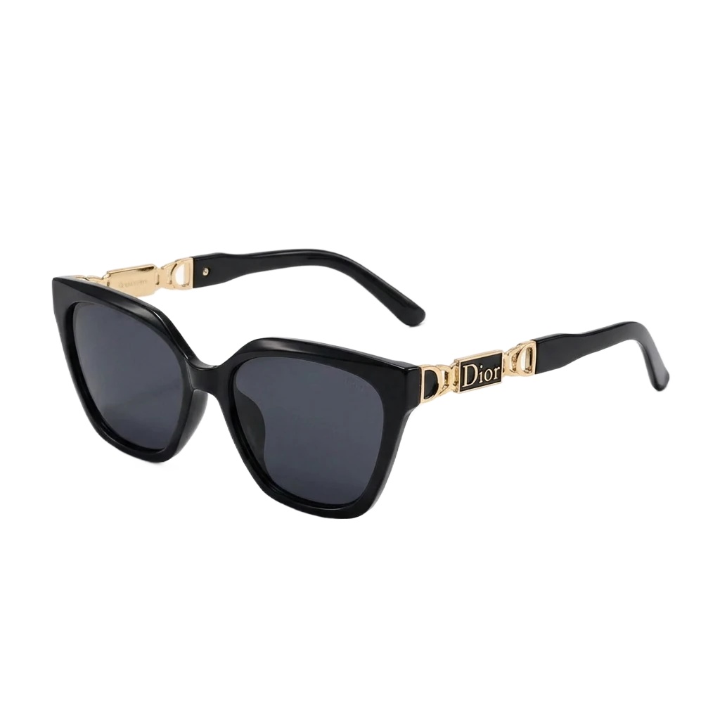 Dior square fashion black and gold sunglasses