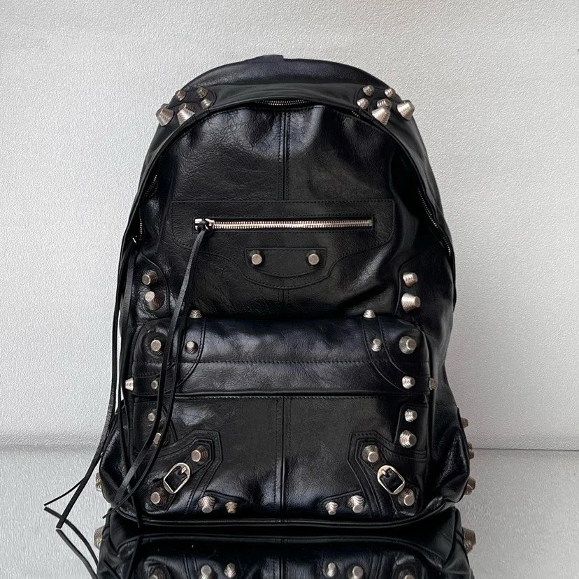 Balenciaga Backpack with Black Studded Leather Backpack for Daily Rotation