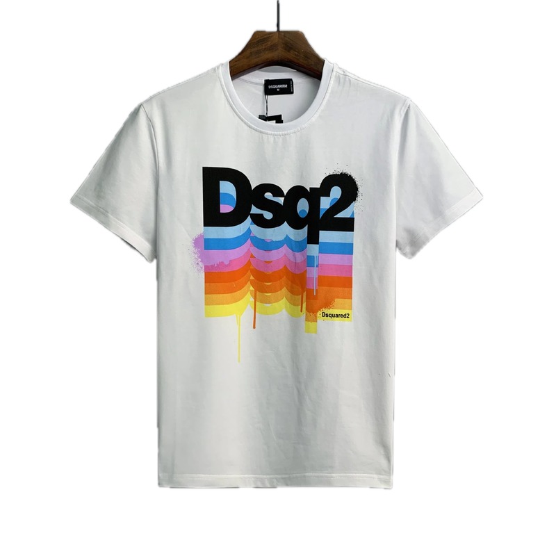 DSQ2 Gradient Print Street Style White T-Shirt