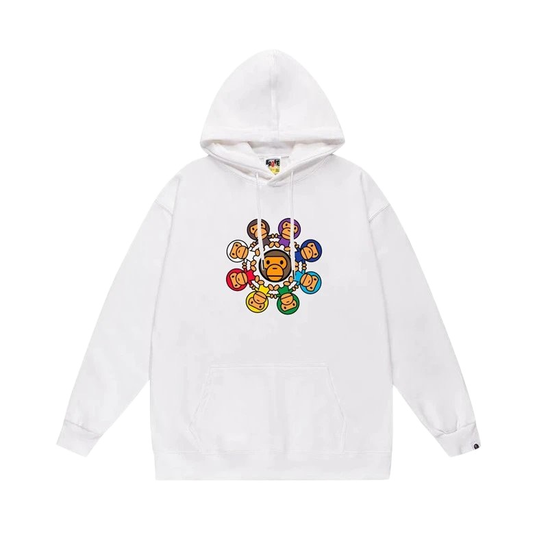Bape cartoon trendy brand white sweatshirt