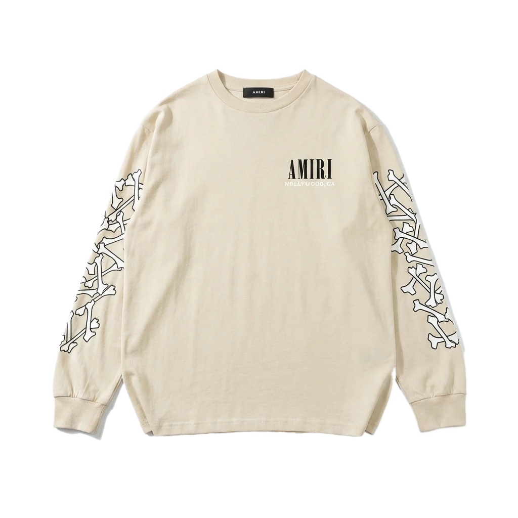 AMIRI Bone Pattern Trendy Beige Sweatshirt