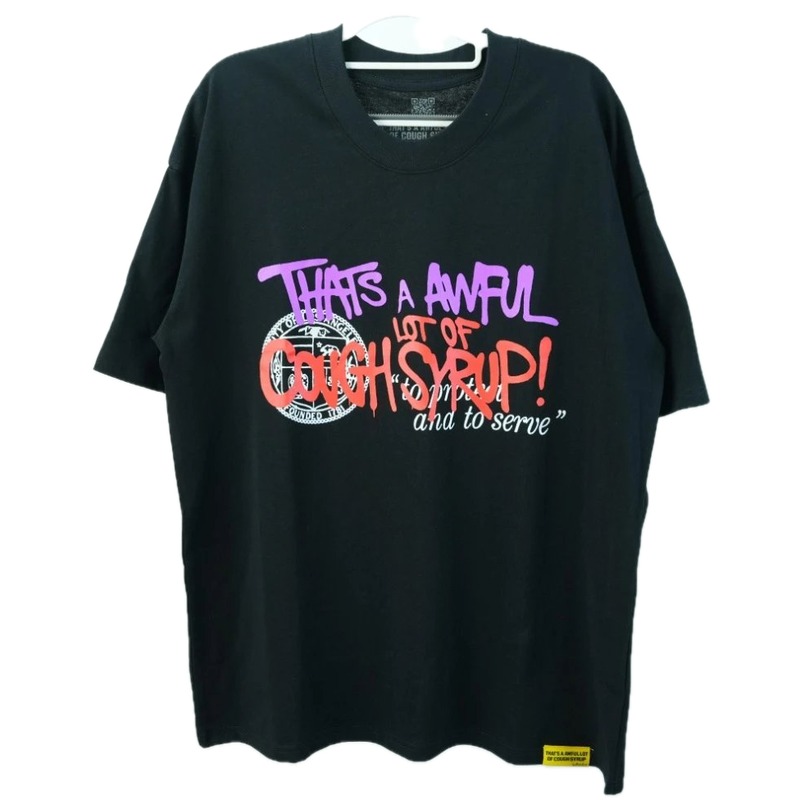 CoughSyrup Graffiti Street Style Black T-shirt