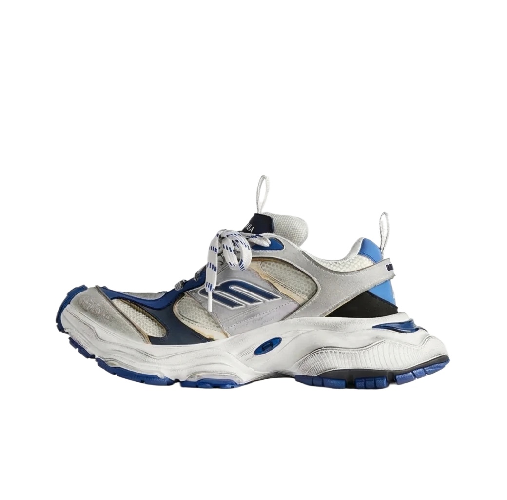Balenciaga retro-style blue-gray sneakers