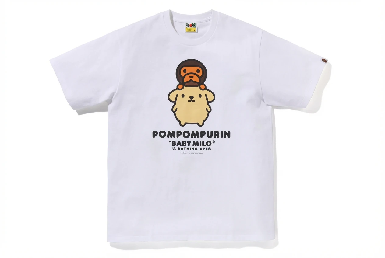 Bape x Pompompurin Co-branded Short-sleeve White