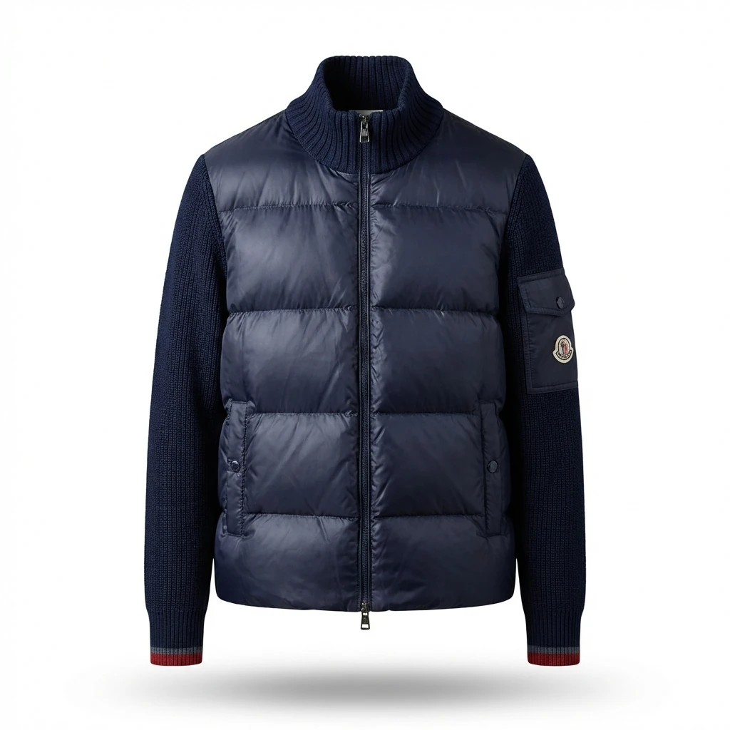 Moncler knitted and spliced down jacket