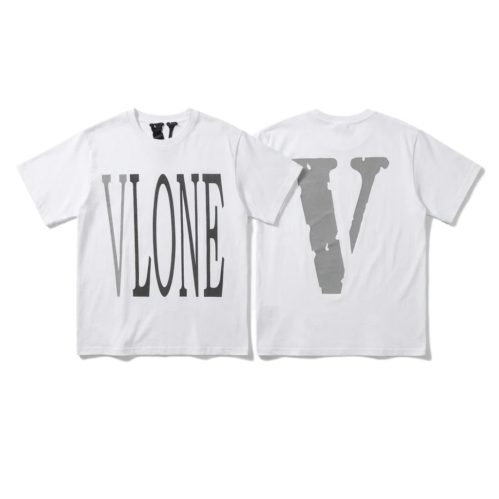 Vlone letter print simple white T-shirt