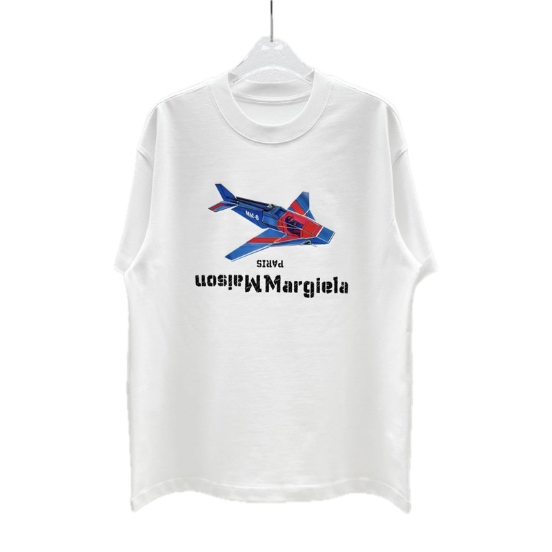 Maison Margiela MM6 Fighter Jet Print White T-Shirt