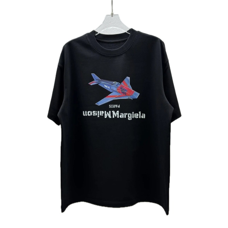 Maison Margiela MM6 Trendy & Cool Black Printed Short-sleeve T-shirt