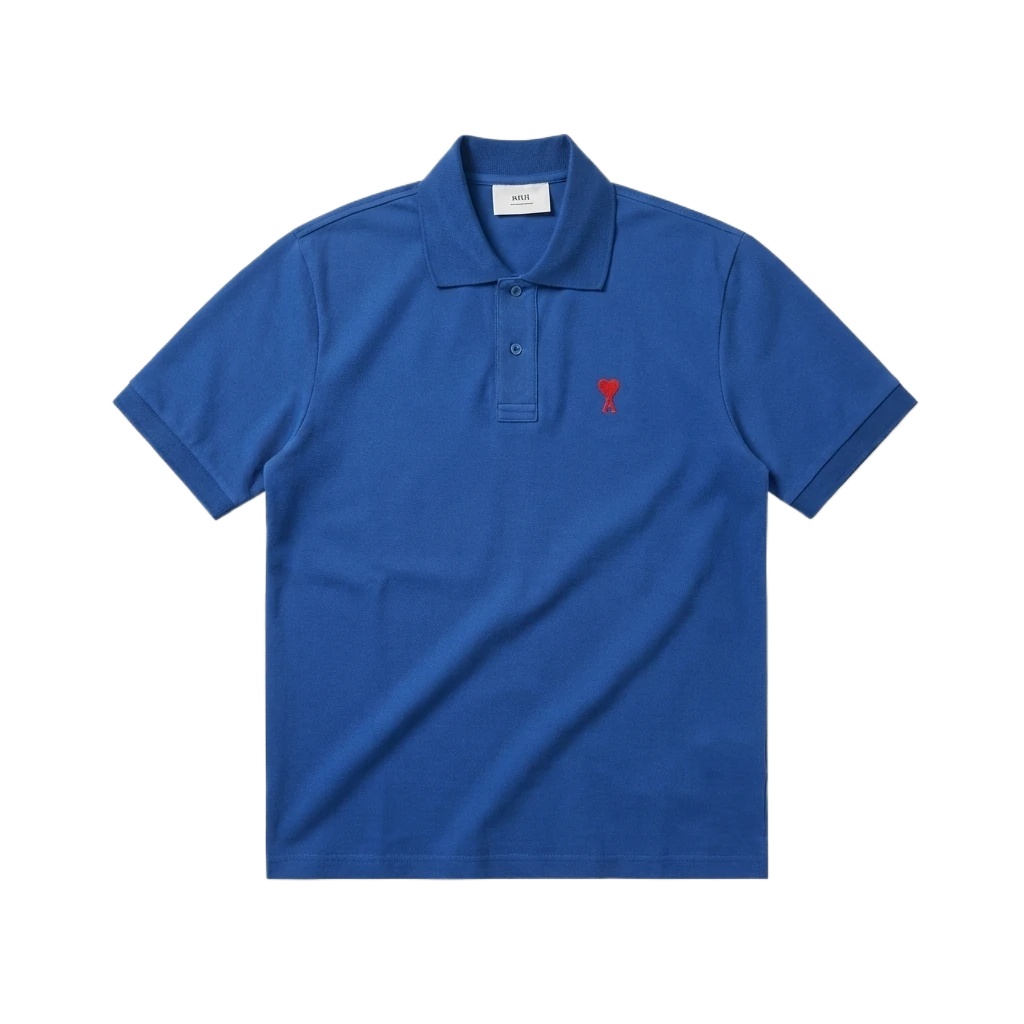 AMI Love Trend Brand Blue Polo Shirt