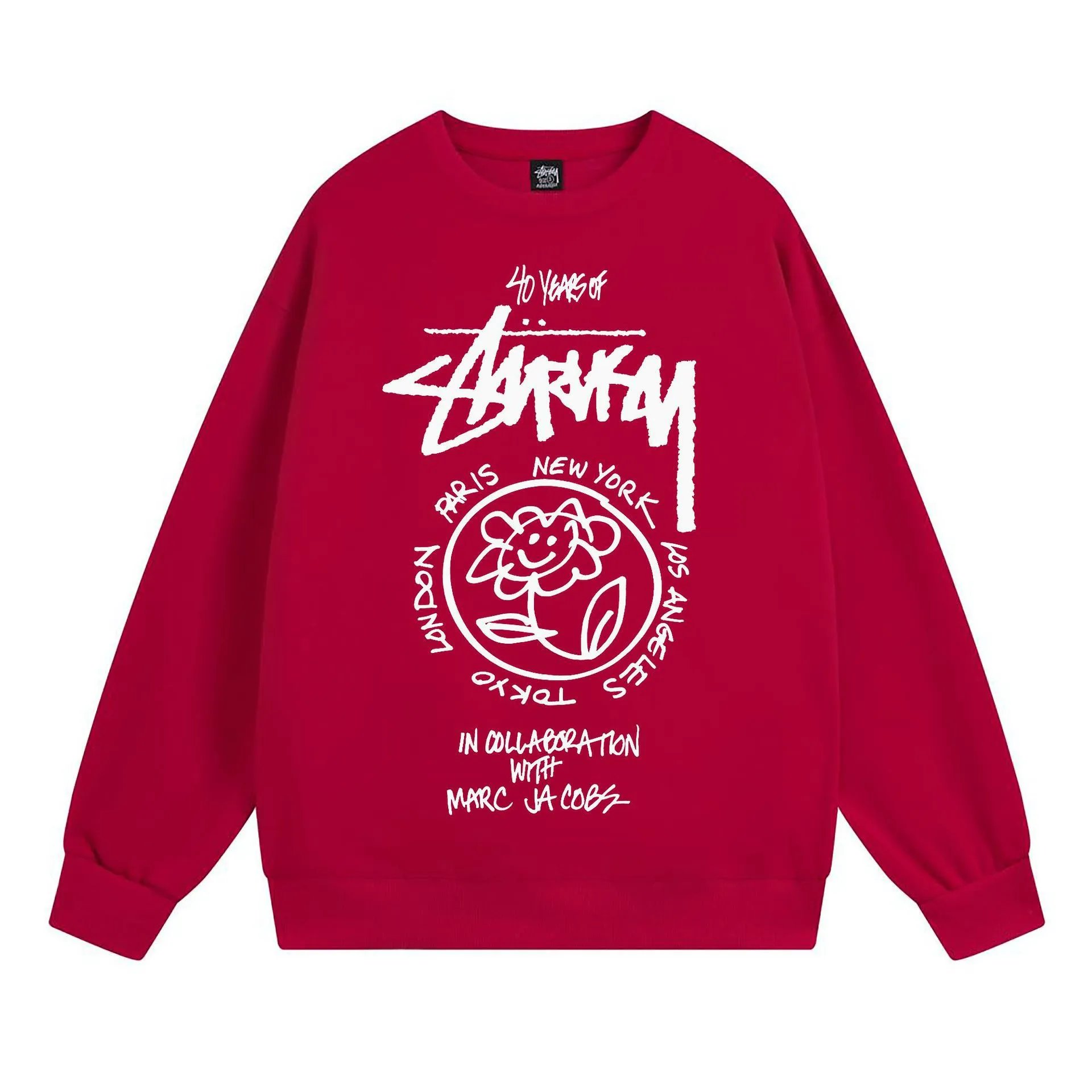 Stussy Red Style 539 Graphic SweatShirt Downtown Style
