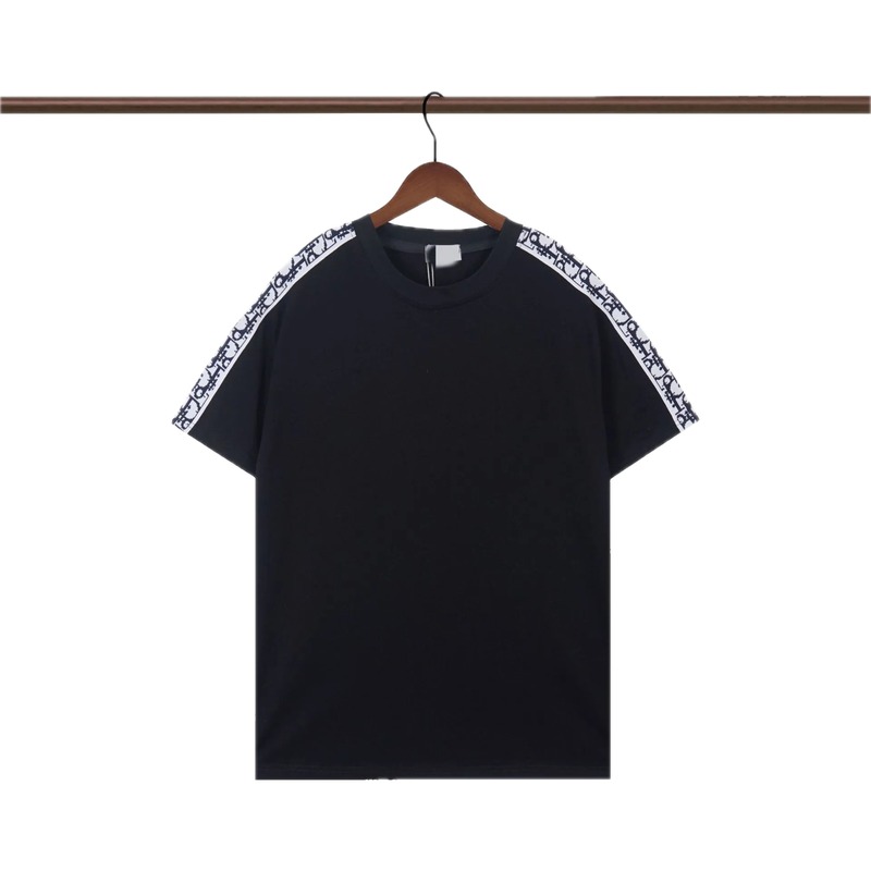 Dior Monogram Webbing Cool Street Style Black T-Shirt