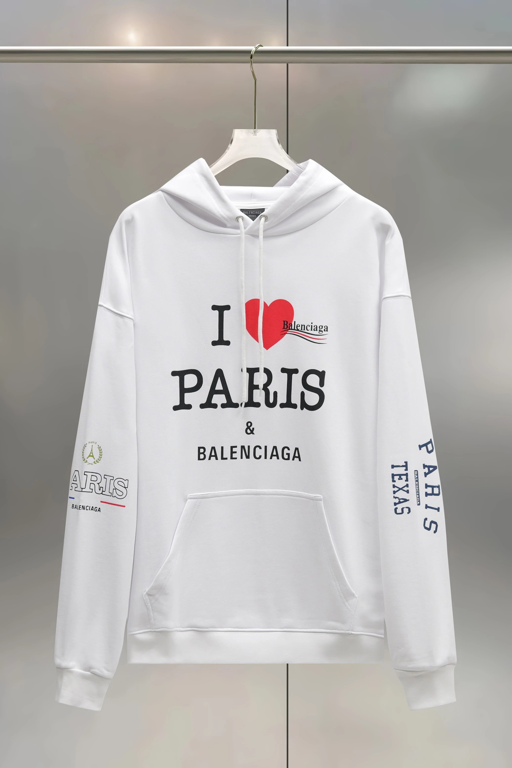 Balenciaga white sweatshirt with heart print