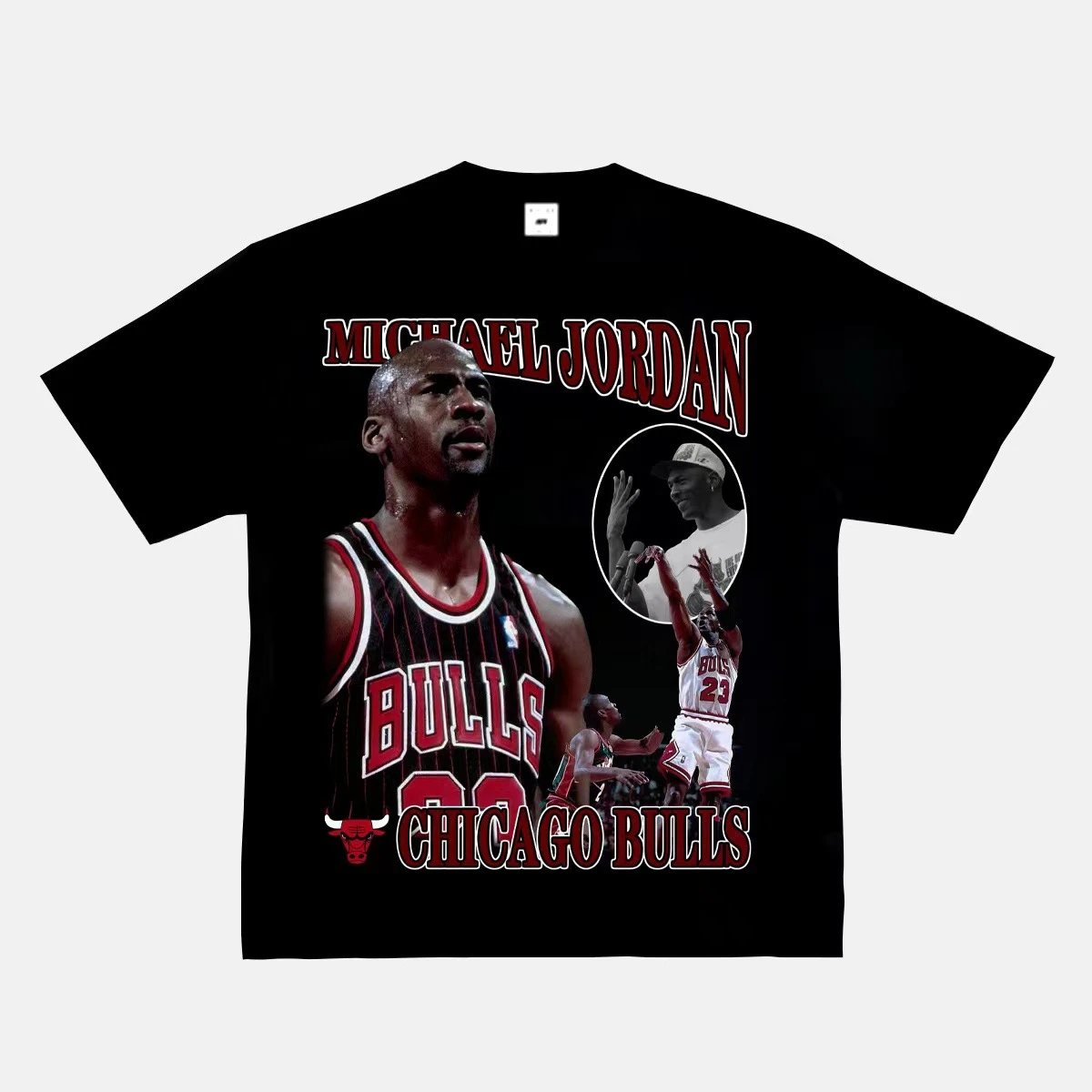 Tupac Sport Portrait graphic T-shirt Black Tupac Collage for Warm Weather