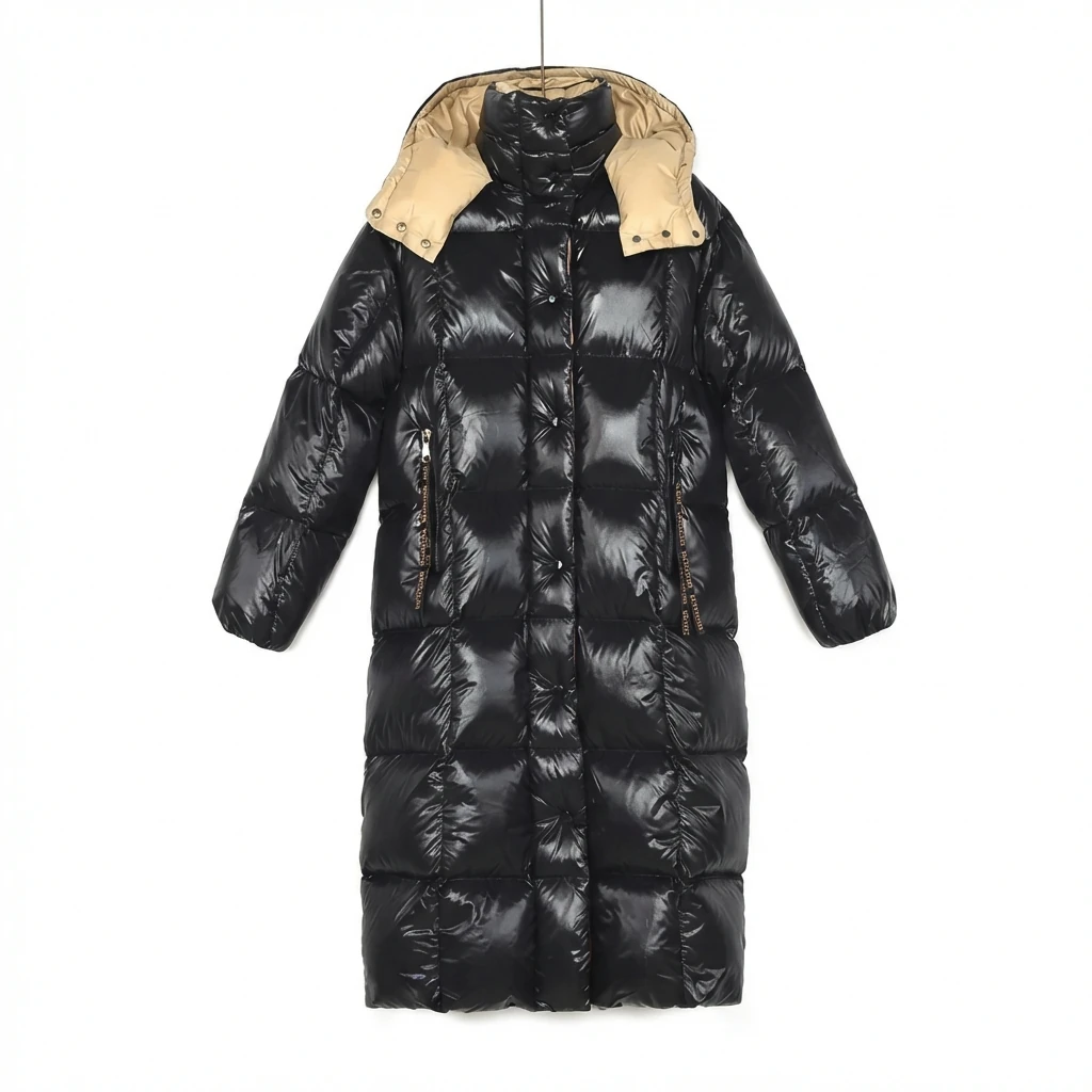 Moncler long black down jacket