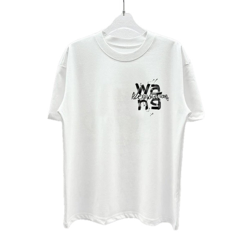Alexander Wang Ink Wash Print Street Style White T-Shirt