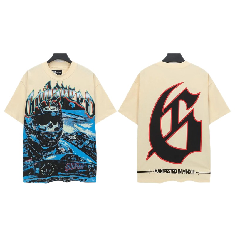 Godspeed Racing Street Style Beige Short Sleeve T-Shirt