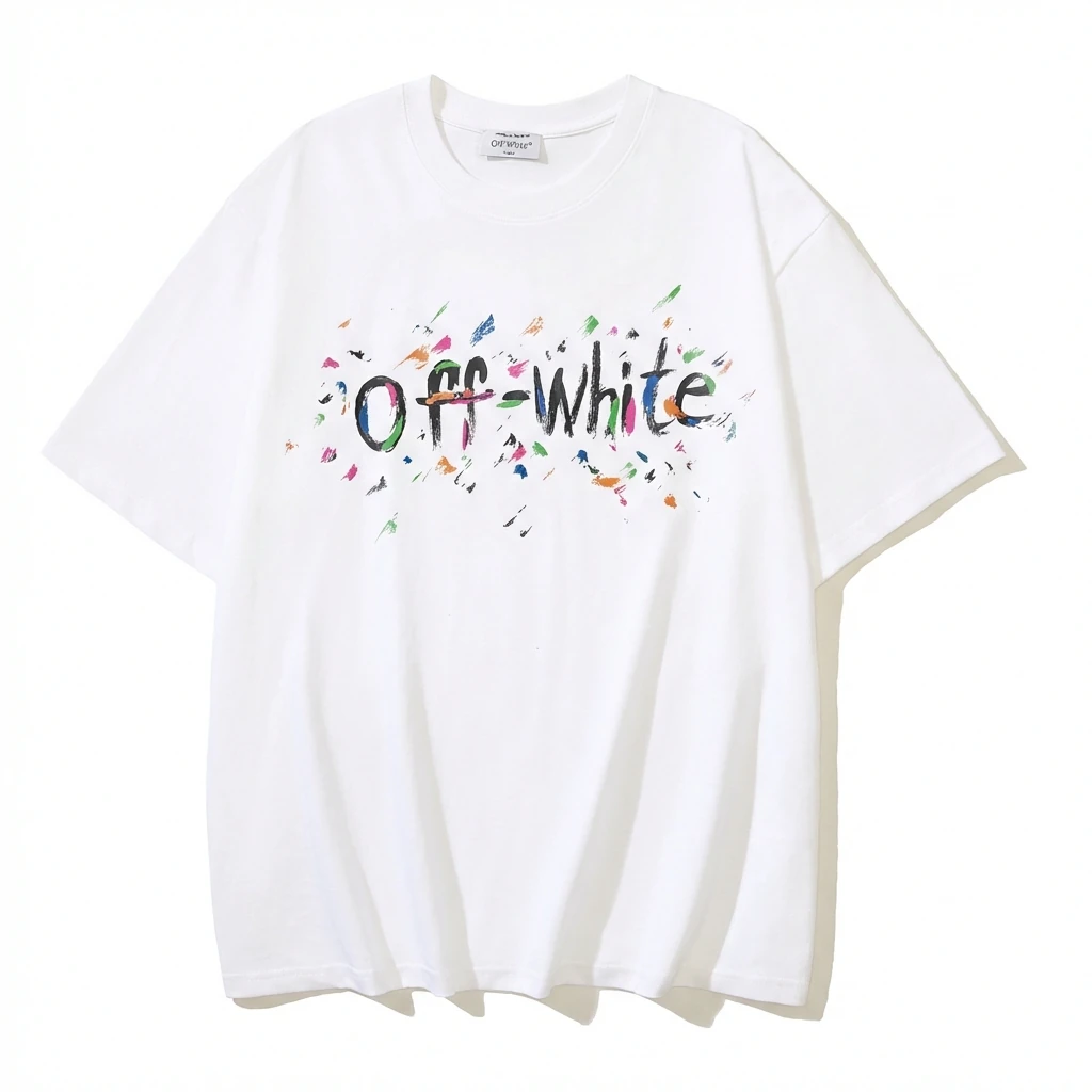 Off-White Graffiti Style White T-shirt