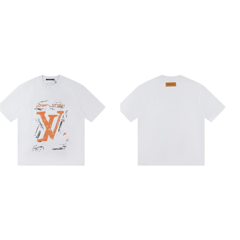 Louis Vuitton Graffiti Trendy Cool Style White Short-sleeve T-shirt