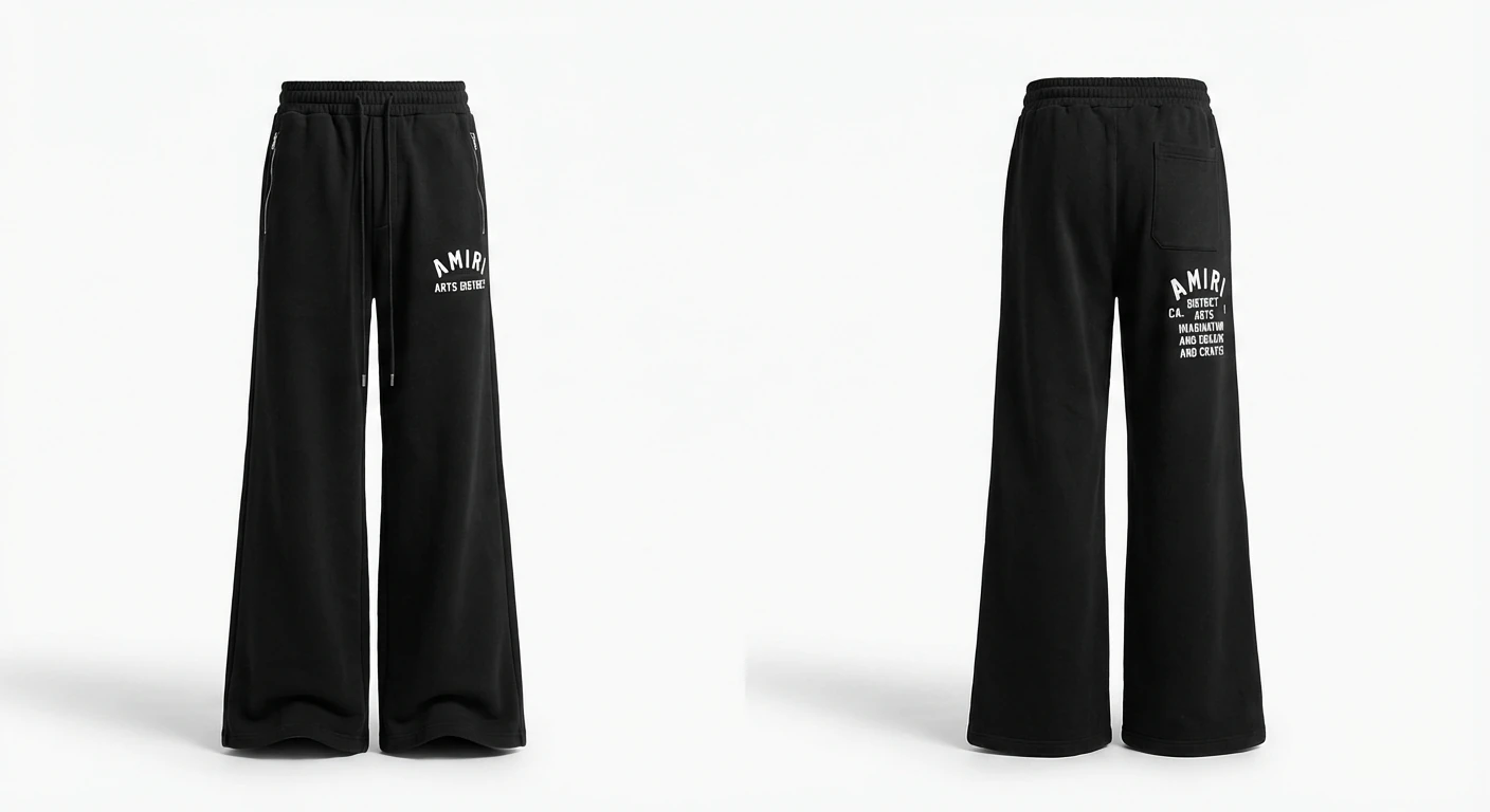 AMIRI Letter Print Casual Black Pants