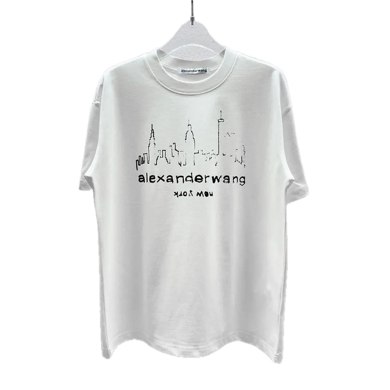 Alexander Wang Skyline Street Style White T-Shirt