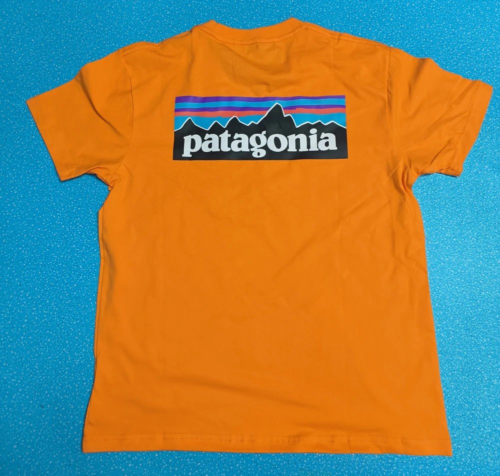 Patagonia Orange Logo T-Shirt Logo Detail Graphic
