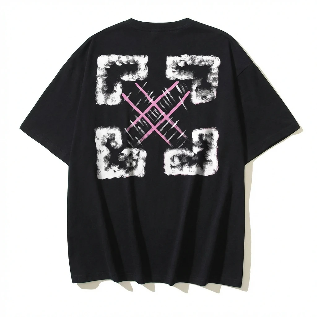 Off-White Trendy Style Black T-shirt