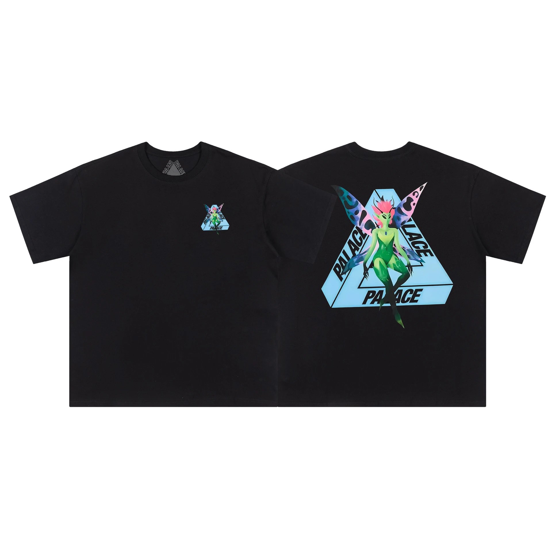 Palace Elf Print Street-style Black T-Shirt